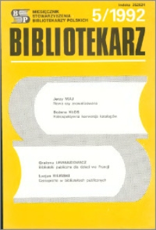 Bibliotekarz 1992, nr 5