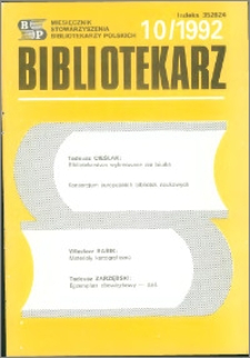 Bibliotekarz 1992, nr 10