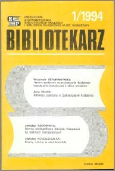 Bibliotekarz 1994, nr 1