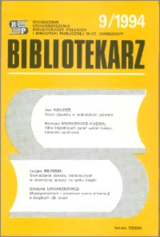 Bibliotekarz 1994, nr 9