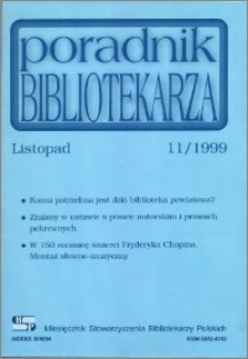 Poradnik Bibliotekarza 1999, nr 11