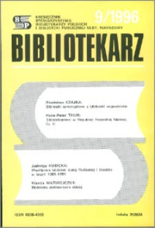 Bibliotekarz 1996, nr 9