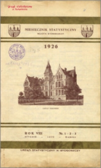 Miesięcznik Statystyczny miasta Bydgoszczy 1926, R. 8 nr 1-3
