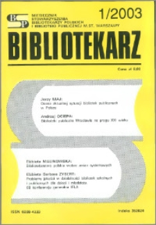 Bibliotekarz 2003, nr 1