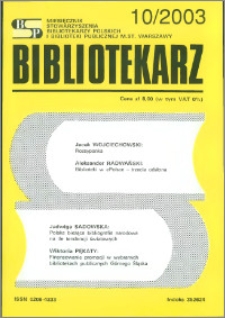 Bibliotekarz 2003, nr 10