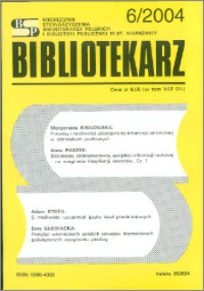 Bibliotekarz 2004, nr 6