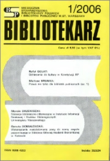 Bibliotekarz 2006, nr 1