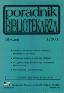 Poradnik Bibliotekarza 2001, nr 1