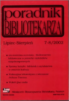 Poradnik Bibliotekarza 2002, nr 7-8