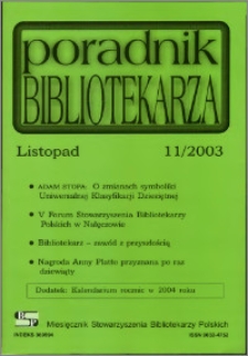 Poradnik Bibliotekarza 2003, nr 11