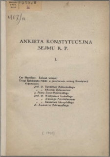 Ankieta konstytucyjna Sejmu R. P. 1 : wstęp