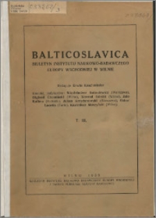 Balticoslavica 1938, T. 3