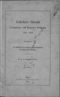 Bodeckers Chronik Livländischer und Rigascher Ereignisse 1593-1638