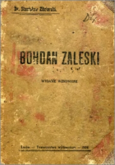 Bohdan Zaleski : studjum biograficzno-literackie