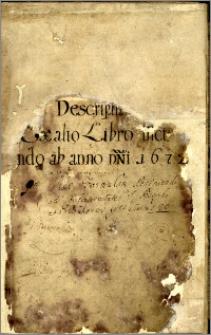 Descriptus ex alio Libro inscipiendo ab anno Domini 1672