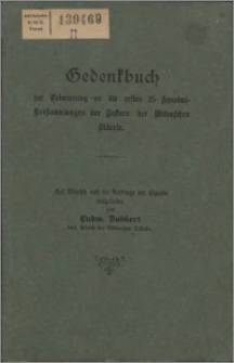 Gedenkbuch zur Erinnerung an die ersten 25 Synodal-Versammlungen der Pastore der Wilnaschen Diöcese