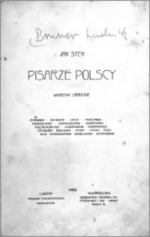 Pisarze polscy : wrażenia literackie