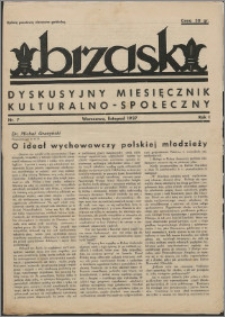 Brzask : miesięcznik kulturalno-społeczny 1937, R. 1 nr 7
