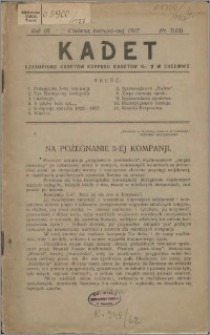 Kadet : czasopismo kadetów Korpusu Kadetów nr 2 w Chełmnie, 1927, R. 3