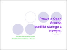 Prawo a open access - konflikt starego z nowym