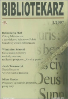 Bibliotekarz 2007, nr 1