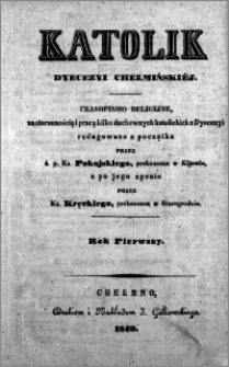 Katolik Dyecezyi Chełmińskiej 1849.07.01 nr 1