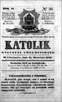 Katolik Dyecezyi Chełmińskiej 1850.09.25 nr 39