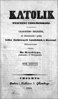 Katolik Dyecezyi Chełmińskiej 1851.01.01 nr 1