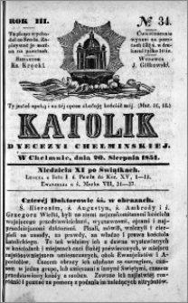 Katolik Dyecezyi Chełmińskiej 1851.08.20 nr 34