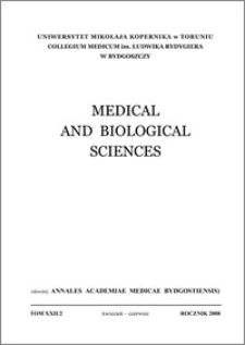 Medical and Biological Sciences 2008, T. XXII, nr 2