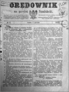 Orędownik na powiat Szubiński 1922.01.07 R.3 nr 2