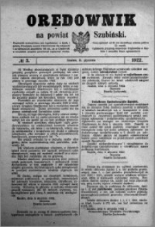 Orędownik na powiat Szubiński 1922.01.11 R.3 nr 3