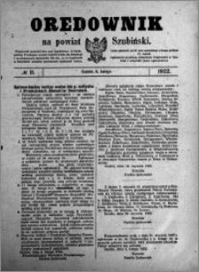 Orędownik na powiat Szubiński 1922.02.08 R.3 nr 11