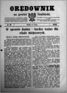 Orędownik na powiat Szubiński 1922.02.13 R.3 nr 13