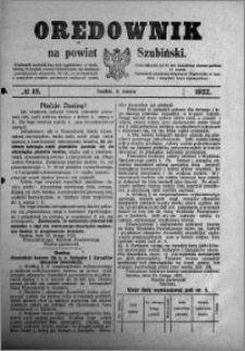 Orędownik na powiat Szubiński 1922.03.04 R.3 nr 18