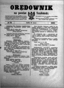 Orędownik na powiat Szubiński 1922.03.25 R.3 nr 24