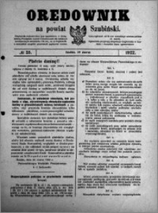 Orędownik na powiat Szubiński 1922.03.29 R.3 nr 25