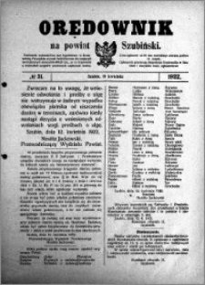 Orędownik na powiat Szubiński 1922.04.19 R.3 nr 31