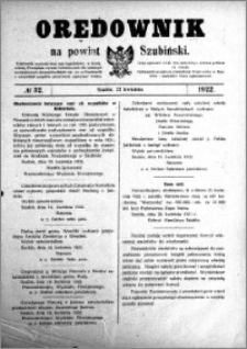 Orędownik na powiat Szubiński 1922.04.22 R.3 nr 32