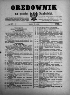 Orędownik na powiat Szubiński 1922.05.13 R.3 nr 37