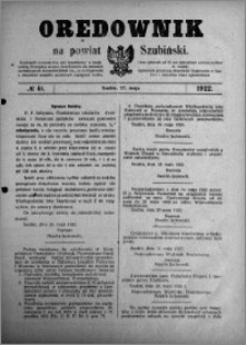 Orędownik na powiat Szubiński 1922.05.27 R.3 nr 41