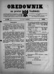 Orędownik na powiat Szubiński 1922.08.02 R.3 nr 60