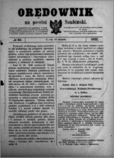 Orędownik na powiat Szubiński 1922.08.23 R.3 nr 65