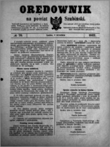Orędownik na powiat Szubiński 1922.09.09 R.3 nr 70