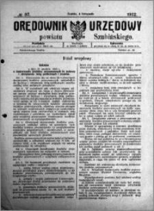 Orędownik Urzędowy powiatu Szubińskiego 1922.11.04 R.3 nr 87