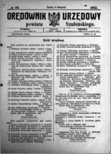Orędownik Urzędowy powiatu Szubińskiego 1922.11.08 R.3 nr 88