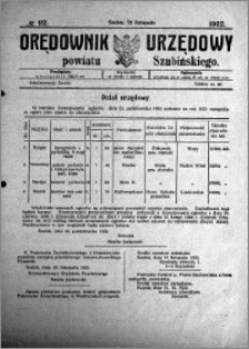 Orędownik Urzędowy powiatu Szubińskiego 1922.11.22 R.3 nr 92
