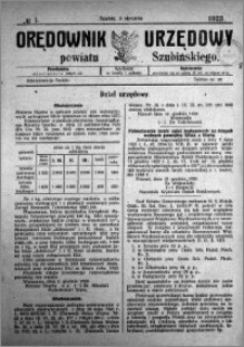 Orędownik Urzędowy powiatu Szubińskiego 1922.01.03 R.4 nr 1
