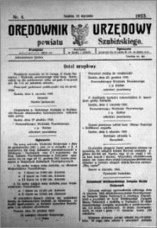Orędownik Urzędowy powiatu Szubińskiego 1923.01.13 R.4 nr 4