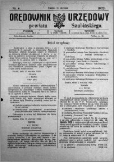 Orędownik Urzędowy powiatu Szubińskiego 1923.01.18 R.4 nr 6